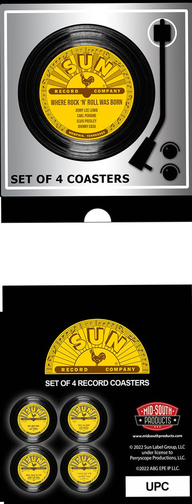 Sun Record Coasters - Where Rock "N" Roll - 4pc Set