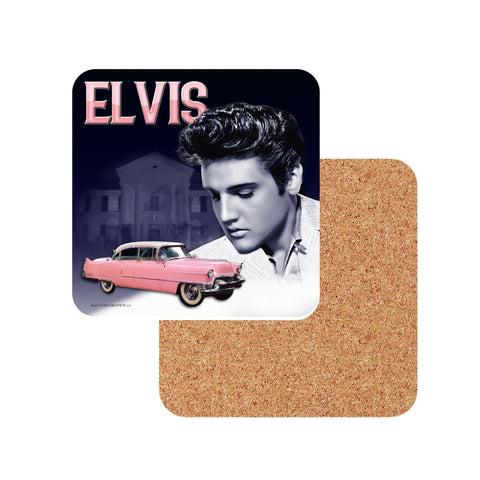 Elvis Coasters - Pink Caddy - 6pc Set