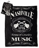 Nashville Throw Blanket - "Black & White Est"