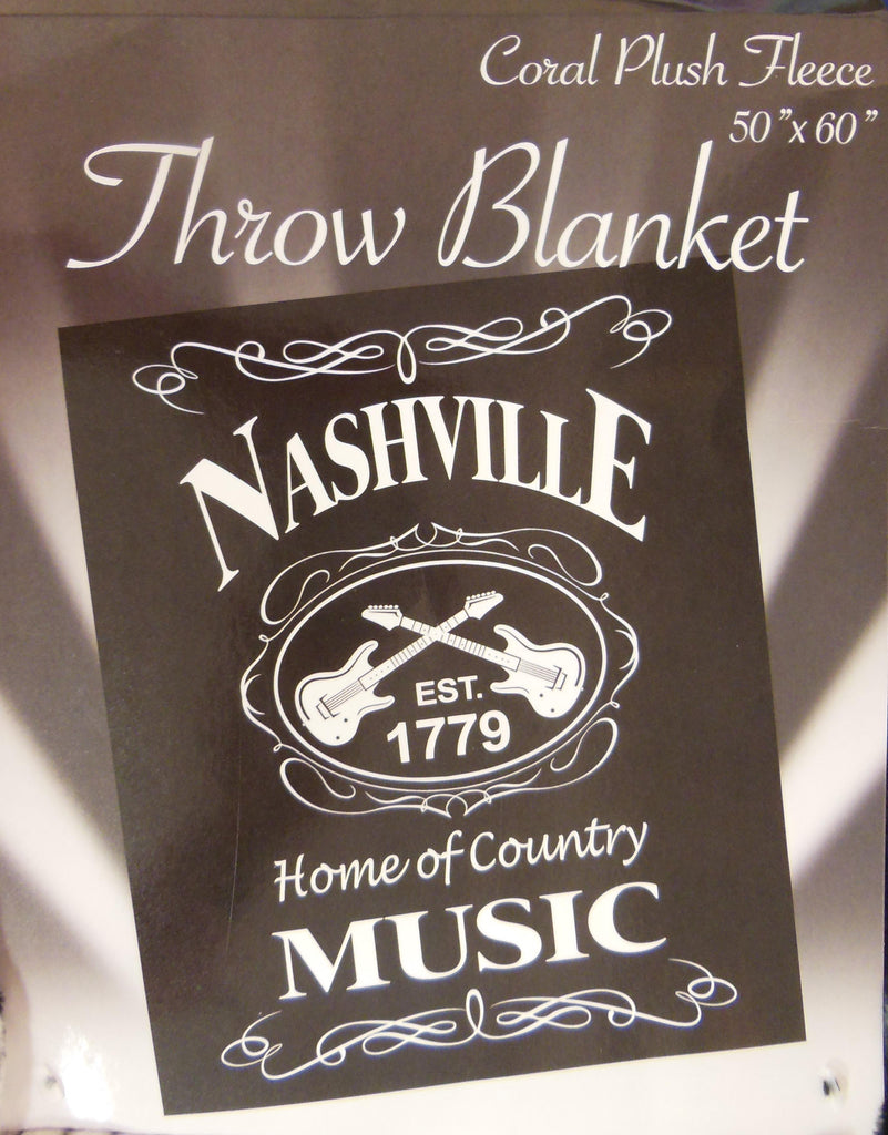 Nashville Throw Blanket - "Black & White Est"