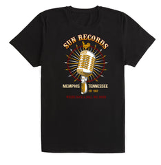 Sun Record T-Shirt - Black With Microphone