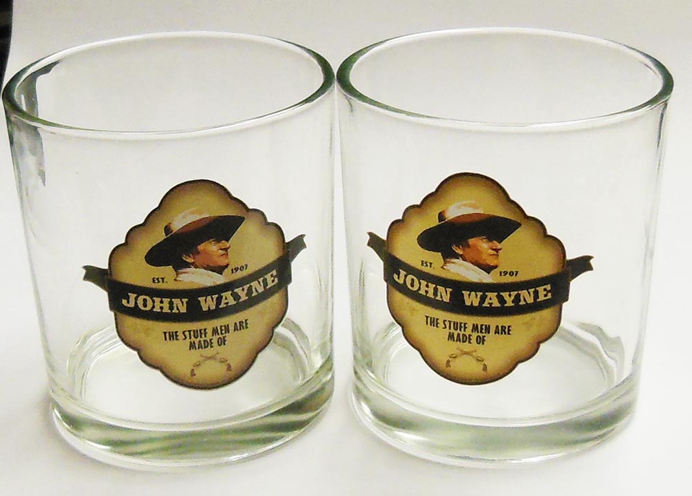 John Wayne Whiskey Glass Set - Shield - 2pc Set