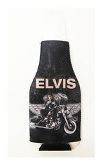 Elvis Bottle Huggie/Koozie - Motorcycle With Wings