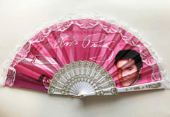 Elvis Hand Fan - Pink With Guitars