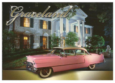 Elvis Postcards - Graceland With Cadillac - Pack of 50
