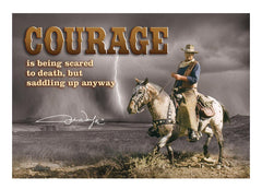 John Wayne Metal Sign - Courage Storm