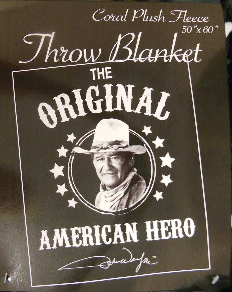 John Wayne Throw Blanket - Blk & Wht Est.