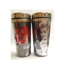 Lucy Thermos - Blk & Red Metallic