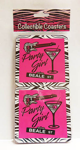 Memphis Coasters - Party Girl Zebra - 4pc Set