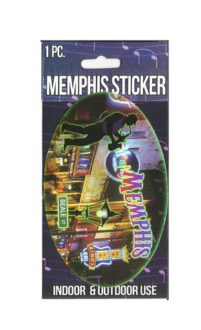 Memphis Sticker - Blues Man Oval