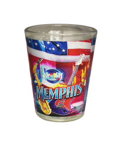 Memphis Shot Glass - Foil w/ Flag