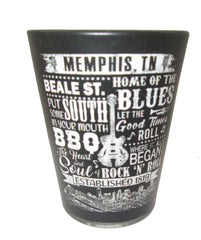 Memphis Shot Glass - Matte Blk & Wht Collage