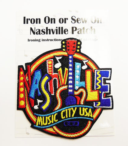 Nashville Patch Iron On or Sew On - Round Neon