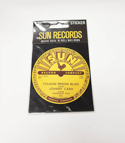 Sun Record Sticker - Johnny Cash Folsom Prison