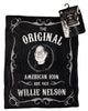 Willie Nelson Throw Blanket - "Blk & Wht Est".