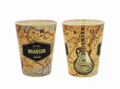 Branson Shot Glass - Map w/Guitar