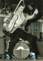 Elvis Postcard Dancing Blue Suede Shoes