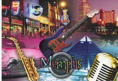 Memphis Postcard - Collage w/Mic - Pack of 50