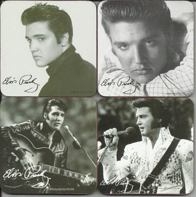 Elvis Coasters - Blk & Wht.