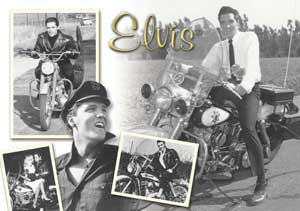 Elvis Postcard Motorcycle