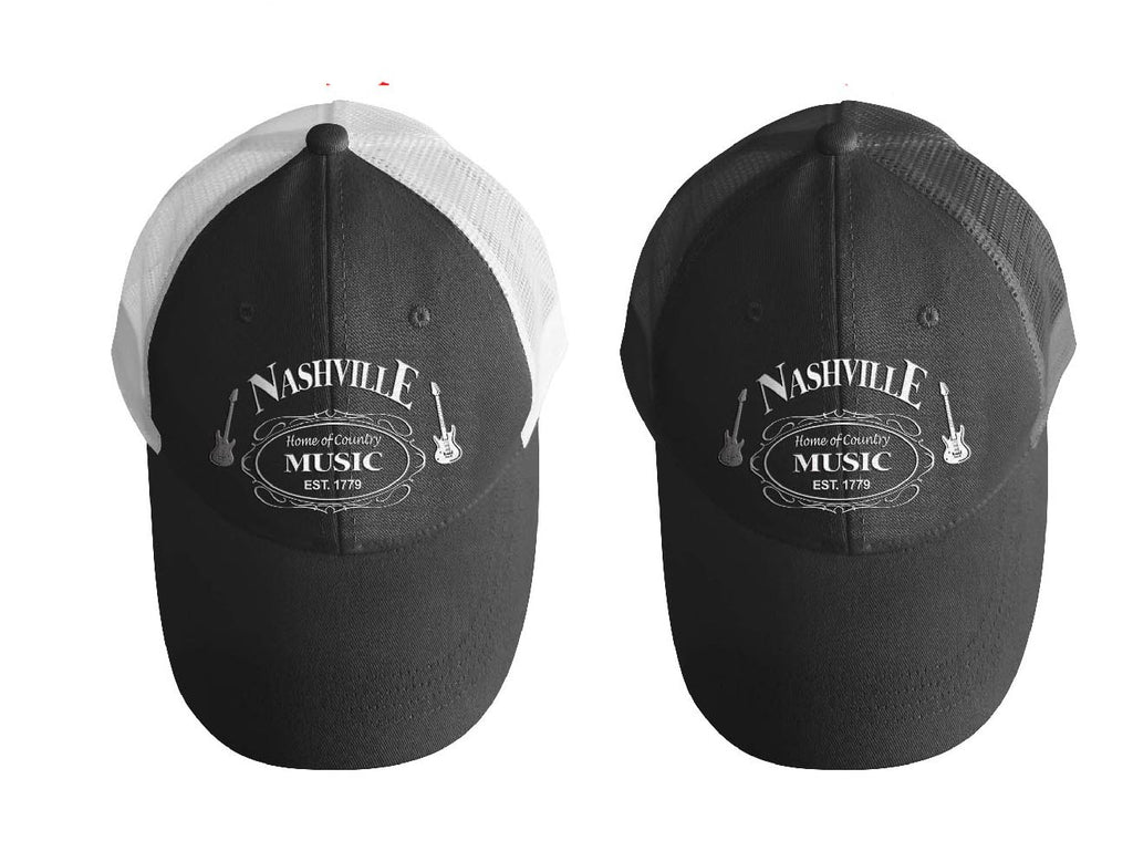 Nashville Cap/Trucker Hat - Blk&Wht
