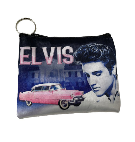 Elvis Key Chain Coin Purse Pink Caddy