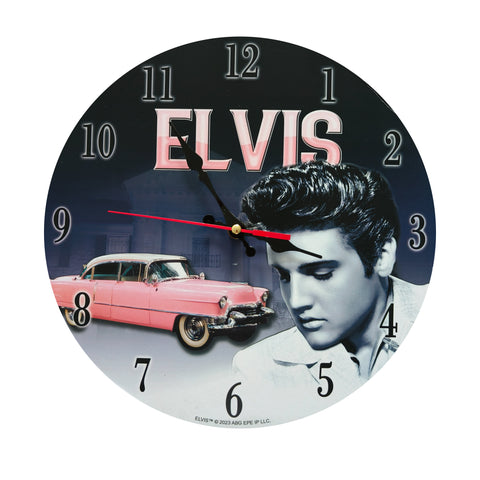 Elvis Clock Pink Caddy