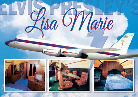 Elvis Postcard Lisa Marie Airplane