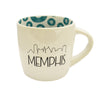 Memphis Mug - White w/ Teal Records