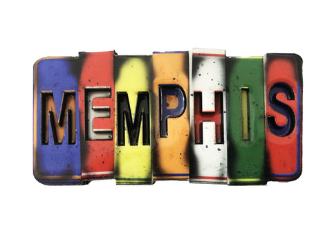 Memphis Magnet - Rustic License Plate