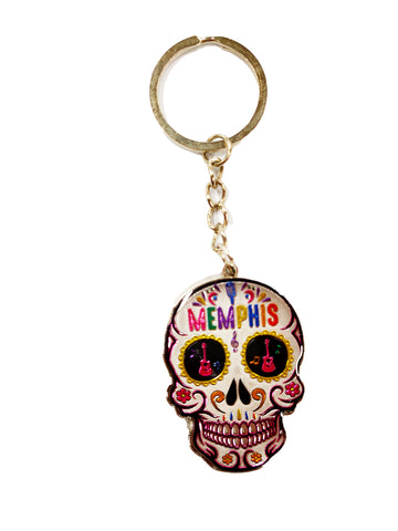Memphis Keychain - Sugar Skull