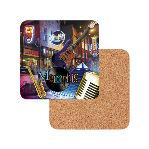 Memphis Coasters - Collage with Mic - 6pc Set
