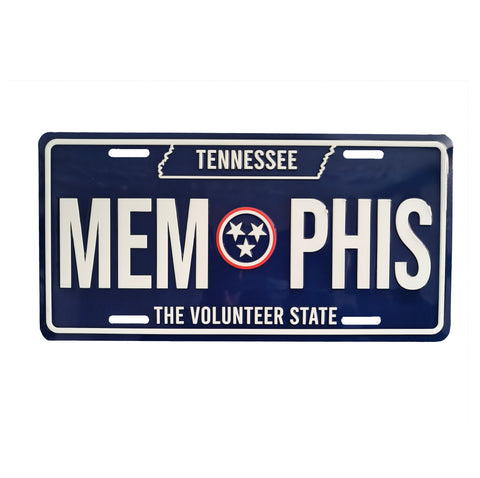 Memphis License Plate - Blue