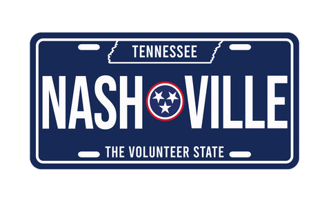 Nashville Magnet - License Plate Blue