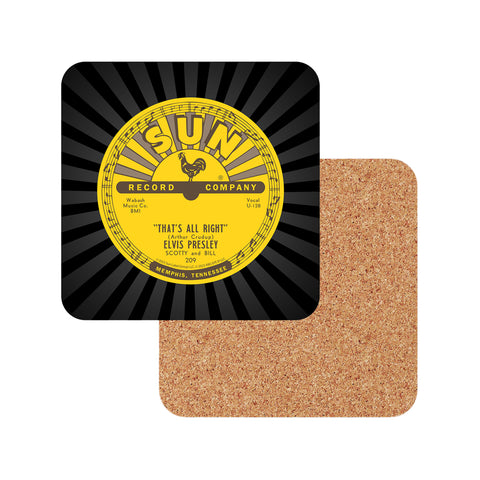 Sun Record Coasters - Elvis All Right - 6pc Set