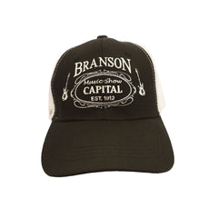 Branson Cap/Trucker Hat - Black and White Est.