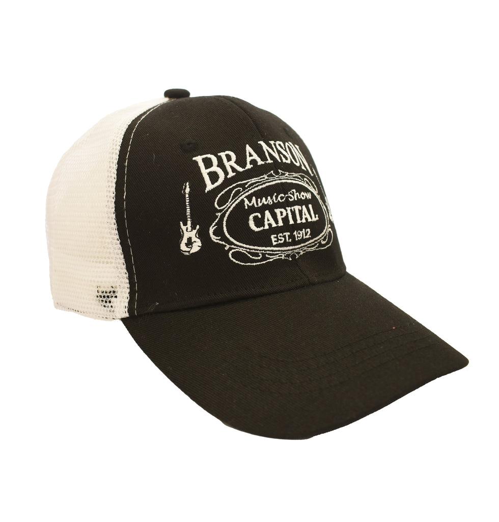 Branson Cap/Trucker Hat - Black and White Est.