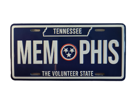 Memphis Magnet - License Plate Blue