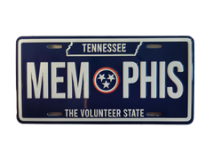 Memphis Magnet - License Plate Blue