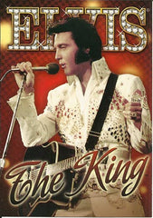 Elvis Postcard The King Red Background