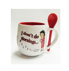Betty Boop Mug w/Spoon I Don't Do Mornings....