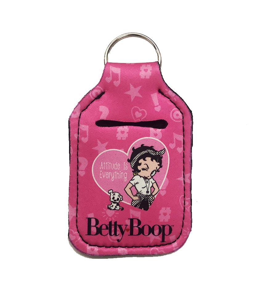 Betty Boop Key Chain  w/ Multiuse Pouch: Hand Sanitizer, Lip Stick and more  -"Attitude"-