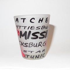 Mississippi Shot Glass Frosted Cities