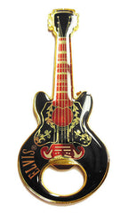Elvis Bottle Opener Magnet Guitar Black