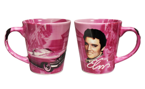 Elvis Mug Pink w/Guitars Latte