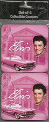 Elvis Coasters Pink w/Guitars-Set of 4 -