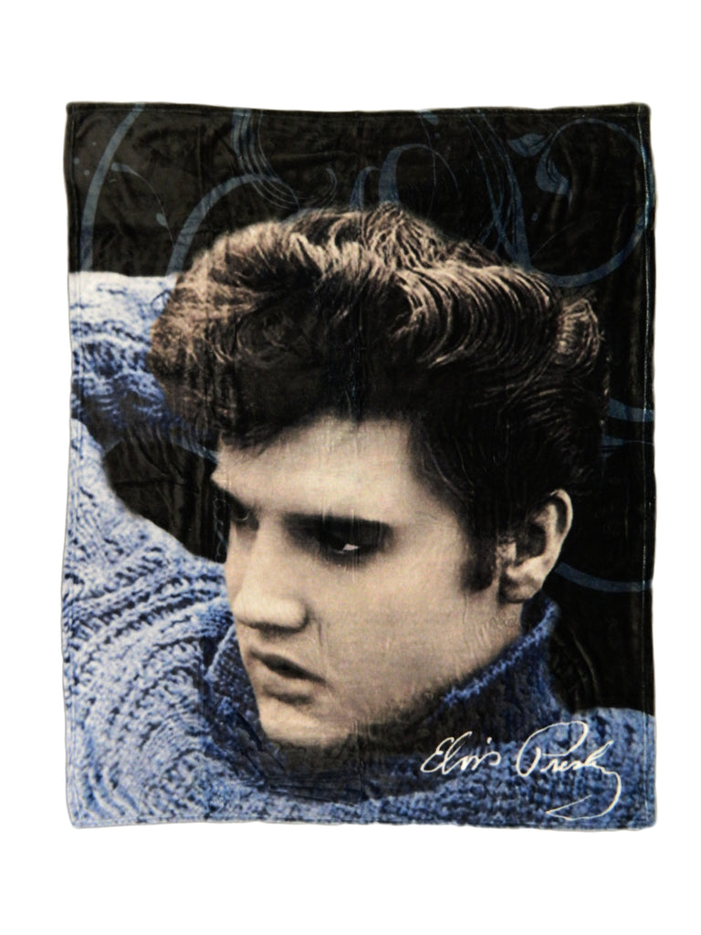 Elvis Throw Blanket "Blue Sweater"