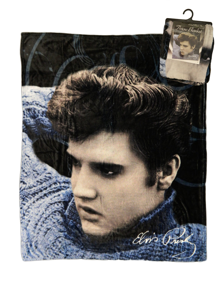 Elvis Throw Blanket "Blue Sweater"