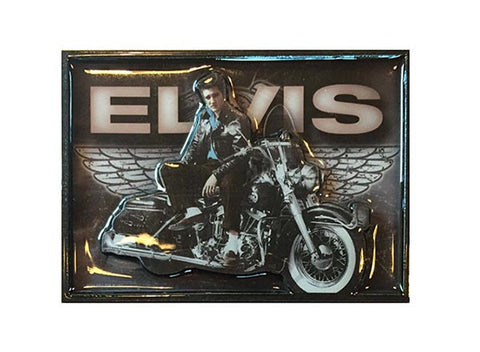 Elvis Magnet Motorcycle w/Wings 3D Laser