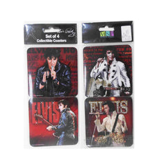 Elvis Coasters Red '68 Name, The King Red